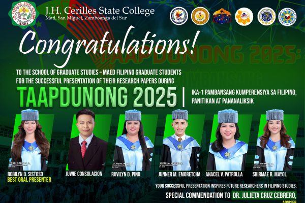 MAED and BSED Filipino Majors Present Papers at TAAPDUNONG 2025, Win Best Oral Presenter